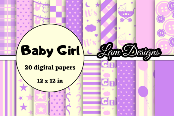 Download Baby Girl Digital Papers - Paper Collection