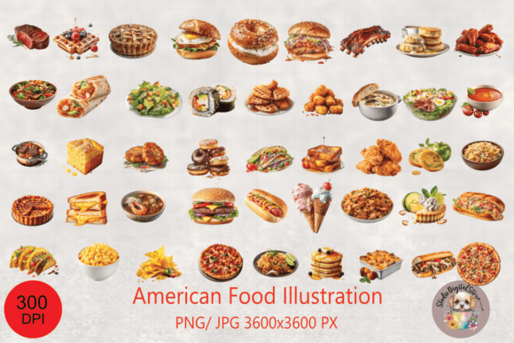 Download American Foods Illustrations Transparent - Premium Resources