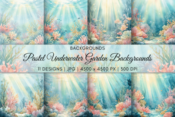 Download Pastel Underwater Garden Backgrounds - Premium Bundle