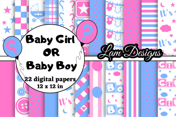 Download Baby Girl or Baby Boy Digital Papers - Paper Collection