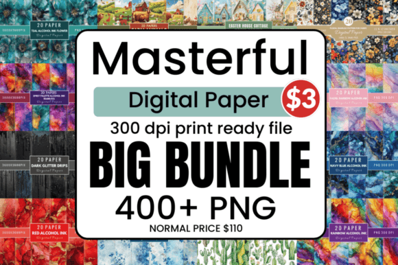 Download The Masterful Mega Digital Paper Bundle - Paper Collection