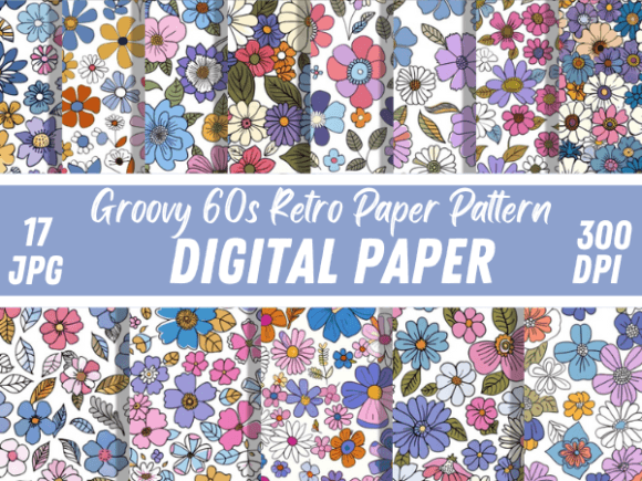 Download Funky Hand Drawn 60s Retro Paper Pattern - Paper Collection