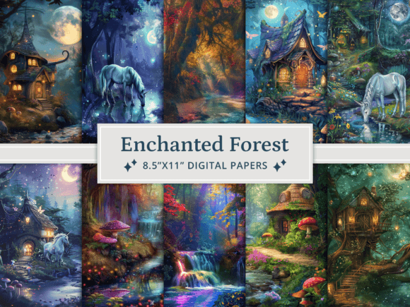 Download Fantasy Enchanted Forest Digital Papers - Paper Collection