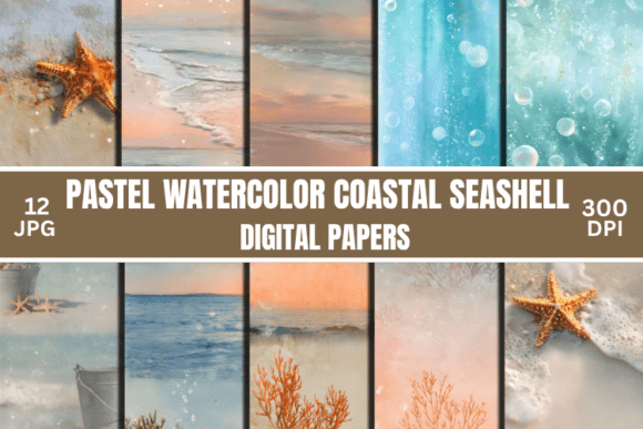 Download Pastel Seashell Pattern Background Paper - Premium Bundle