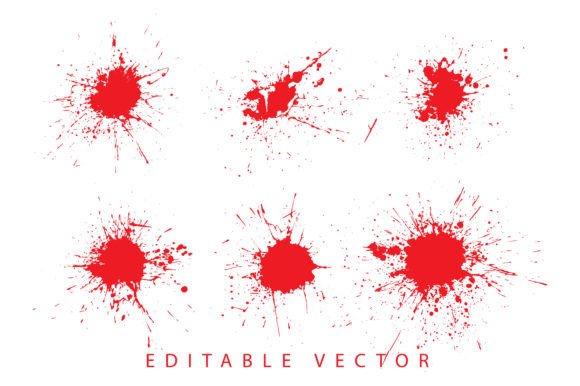 Download Red Horror Blood Splatter Blot Set - Blot Collection