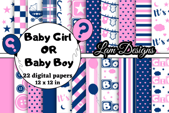 Download Baby Girl or Baby Boy Digital Papers - Paper Collection