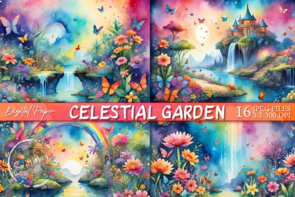 Download Boho Celestial Garden Watercolor Paper - Paper Collection