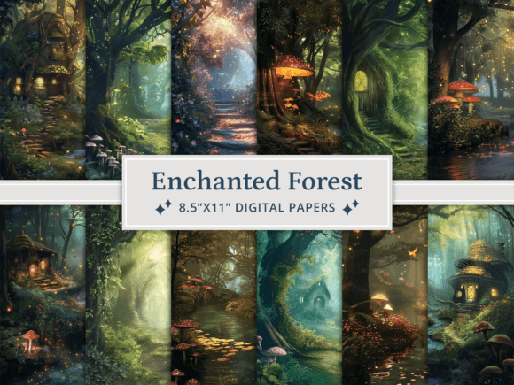 Download Fantasy Enchanted Forest Digital Papers - Paper Collection