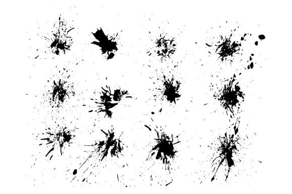 Download Blot Ink Spots Vector Background Set - Blot Collection