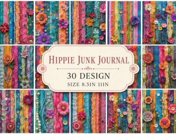 Download Vintage Boho Textile Collage Papers - Paper Collection