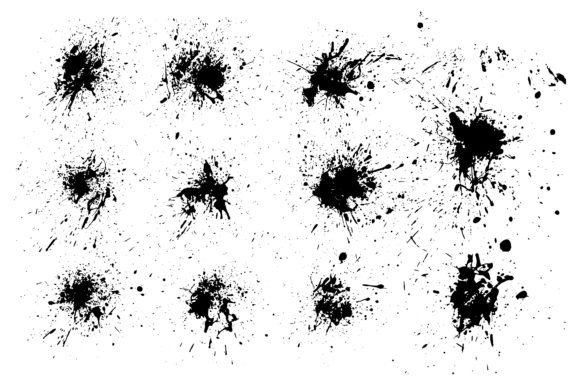 Download Dirty Ink Splatter Graphic Blot Set - Blot Collection