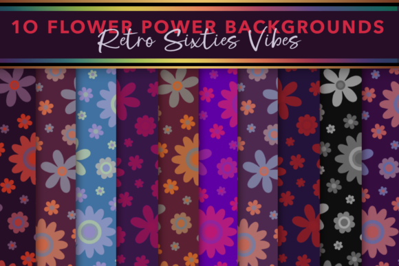 Download Flowers of the Sixties Digital Paper Set - Paper Collection